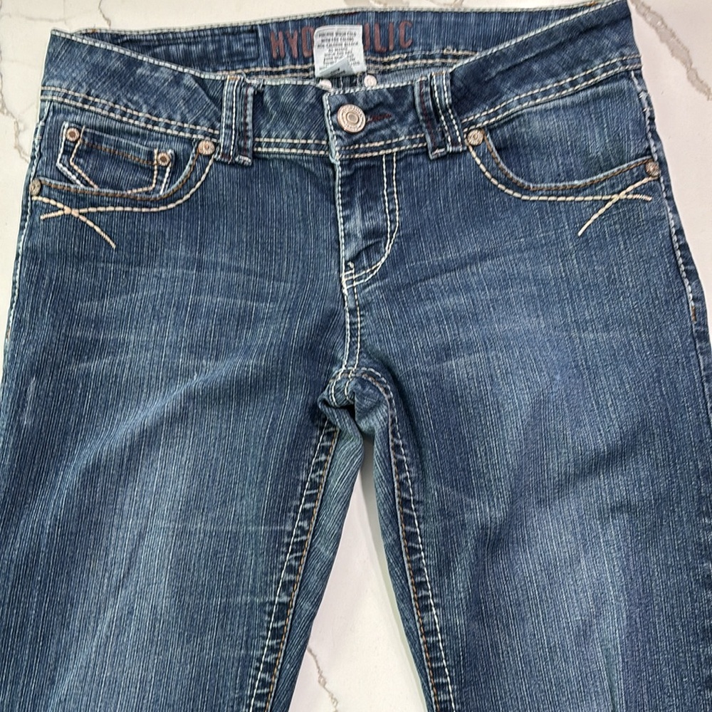 Hydraulic Thick Stitching Skinny Jeans Stretch 9/10 Like New Condition
